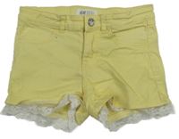Světležluté riflové kraťasy s krajkou H&M
