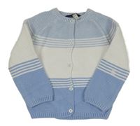 Světlemodro-bílý propínací svetr s pruhy Joules