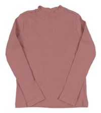 Růžové žebrované triko HEMA 