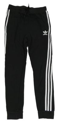 Černo-bílé tepláky s pruhy Adidas