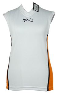 Pánské bílo-oranžové sportovní tílko s pruhy Hardwood vel. XXS 