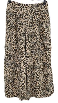 Dámské černo-béžové vzorované culottes kalhoty New Look 
