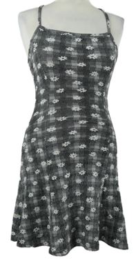 Dámské šedé kytičkované pletené šaty Topshop 