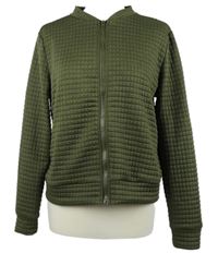 Dámská khaki prošívaná propínací mikina Shein 