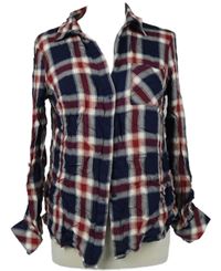 Dámská tmavomodro-červená kostkovaná halenka zn. F&F