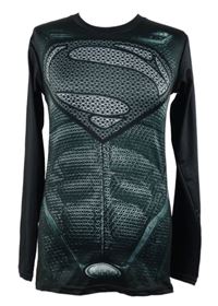 Pánské černo-modré vzorované funkční triko s potiskem