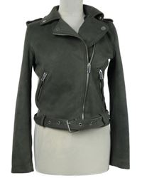 Dámský tmavošedý semišový crop křivák s páskem Primark 