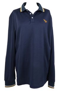 Pánské tmavomodré triko s límečkem Manfinity 