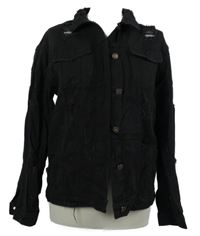 Dámská černá riflová bunda s prošoupáním 