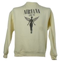 Dámská smetanová mikina s potiskem Nirvana Primark 