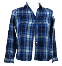 Dámská modro-tmavomodrá kostkovaná halenka C&A