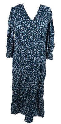 Dámské černo-modré kytičkované šaty Finery 