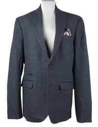 Pánské tmavomodré vzorované sako Next 