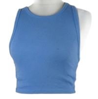 Dámský světlemodrý žebrovaný crop top Zara