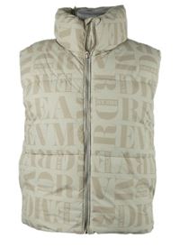 Dámká smetanovo-béžová šusťáková zateplená vesta s nápisy Page one young