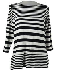 Dámské bílo-černé pruhované triko M&S
