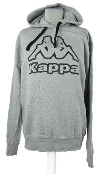 Pánská šedá mikina s logem a kapucí Kappa 