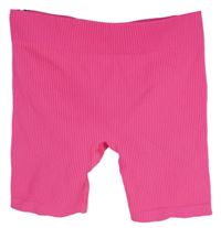 Dámské neonově růžové žebrované elastické kraťasy Primark