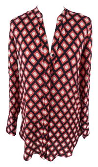 Dámská tmavorůžovo-tmavomodrá vzorovaná halenka M&S