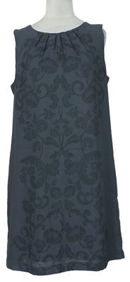 Dámské tmavošedé vzorované šifonové šaty H&M