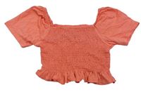 Růžový žabičkový crop top Matalan