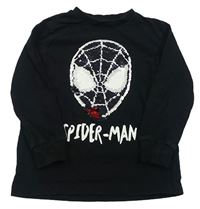 Černé triko se Spidermanem z flitrů Next