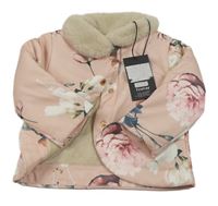 Světlerůžová květinová podšitá propínací mikina Firetrap