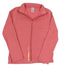 Růžová propínací mikina s logem Decathlon