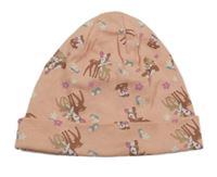 Světlerůžová čepice se srnkami Dopodopo vel.98-128