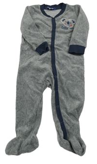 Šedo-tmavomodrý sametový overal s koalou Lupilu