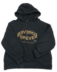 Černá mikina s nápisem a kapucí Next