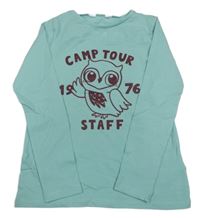 Světlemodré triko se sovou a nápisem H&M