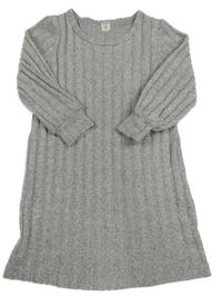 Světlešedé melírované úpletové šaty Shein