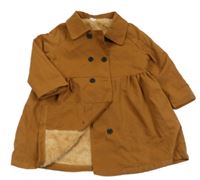 Hnědý šusťákový zateplený kabát Shein