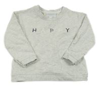 Světlešedá melírovaná mikina s nápisem 