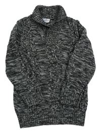 Černo-šedo-bílý melírovaný svetr Topolino