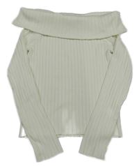 Bílý žebrovaný crop svetr H&M