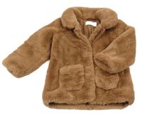 Hnědý kožešinový podšitý kabát H&M