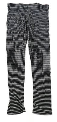 Čenro-šedo-stříbrné pruhované legíny F&F