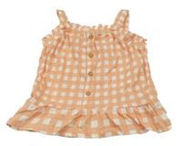 Růžovo-bílý kostkovaný top F&F