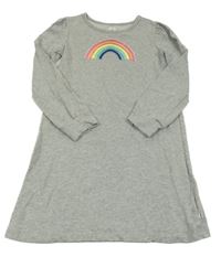 Šedé bavlněné šaty s duhou GAP