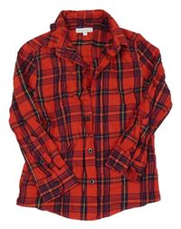 Červeno-modro-žlutá kostkovaná podšitá košile Bluezoo