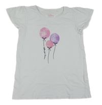 Bílé tričko s balónky 