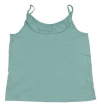 Mintový crop top s volánem H&M