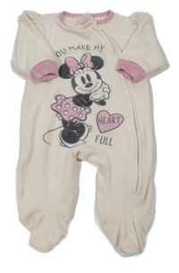 Smetanový sametový overal s Minnie Disney