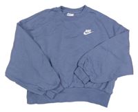 Fialovomodrá crop mikina s logem Nike