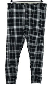 Dámské černo-bílé kostkované legíny Primark