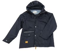 Tmavomodrá šusťáková nepromokavá budna s kapucí TCM