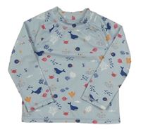 Světlemodré UV triko s mořskými živočichy H&M