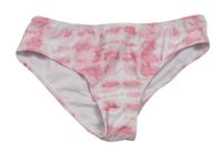Růžovo-bílé batikované plavkové kalhotky Primark